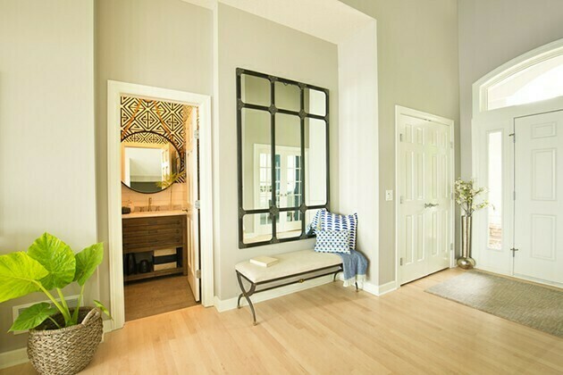Modern Home Front Door and Entrance Hallway Foyer Interior Design | McSwain Carpet & Floors
